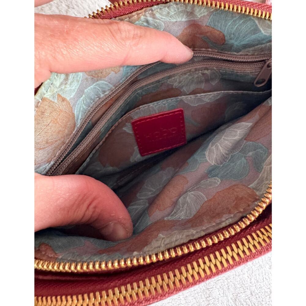 HOBO International Red Leather Evella Crossbody Shoulder Bag Purse - Picture 6 of 7